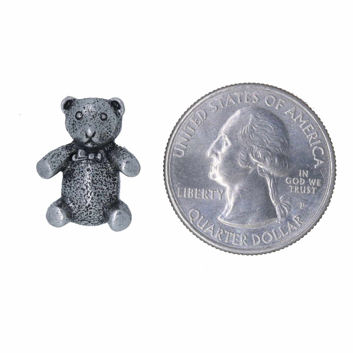 Épingle De Revers (pin) Ours En Peluche Doré Avec Nœud Rouge - Yeux En Cristal, Fermoir à épingle - Occasion