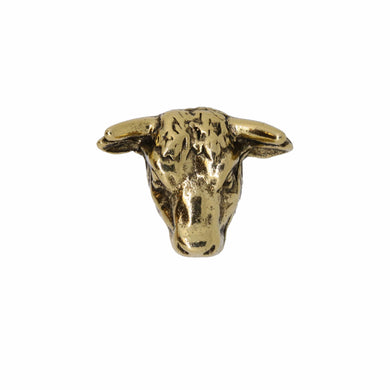 Bull Head Gold Lapel Pin | lapelpinplanet