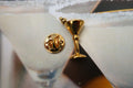 Martini Glass Gold Lapel Pin