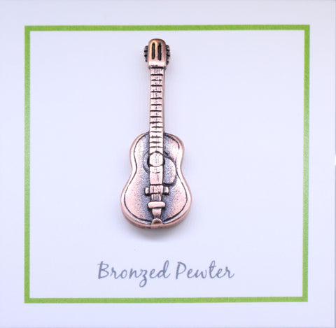 Acoustic Guitar Copper Lapel Pin