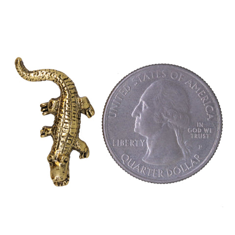 Crocodile Gold Lapel Pin