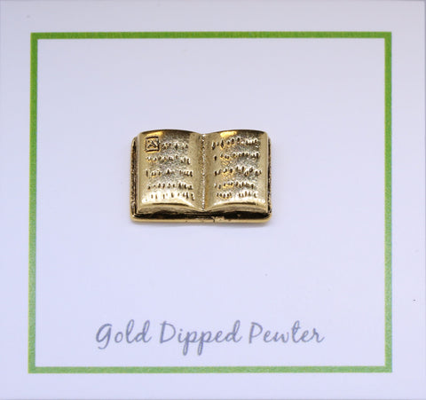 Book Gold Lapel Pin