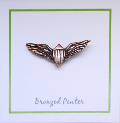 Pilot Wings Copper Lapel Pin