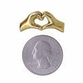 Heart Hands Gold Lapel Pin