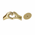 Heart Hands Gold Lapel Pin