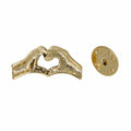 Heart Hands Gold Lapel Pin