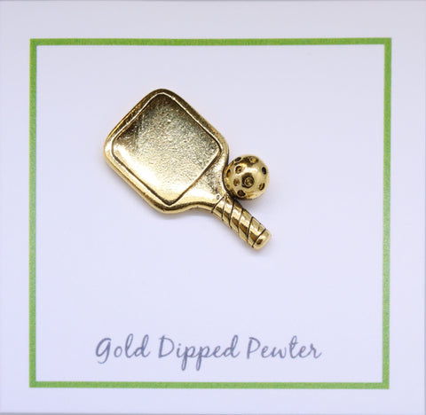 Pickleball Gold Lapel Pin