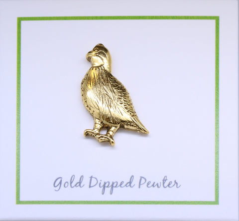 Quail Gold Lapel Pin