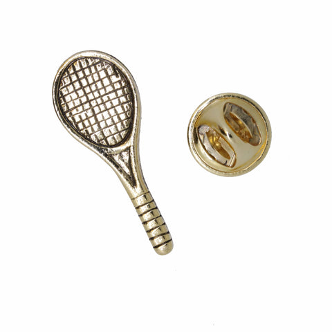 Tennis Racquet Gold Lapel Pin