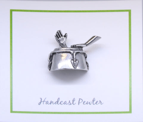 Conga Drum with Hands Lapel Pin