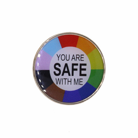 You are Safe with Me Photo Dome Lapel Pin