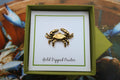 Blue Crab Gold Lapel Pin