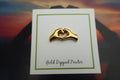 Heart Hands Gold Lapel Pin