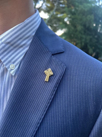 Celtic Cross Gold Lapel Pin
