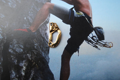 Climbing Ascender Gold Lapel Pin