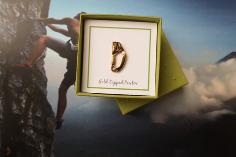 Climbing Ascender Gold Lapel Pin