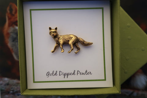 Fox Gold Lapel Pin