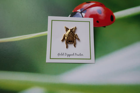 Ladybug Gold Lapel Pin