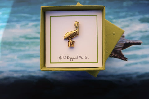 Pelican Gold Lapel Pin