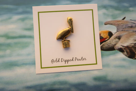 Pelican Gold Lapel Pin