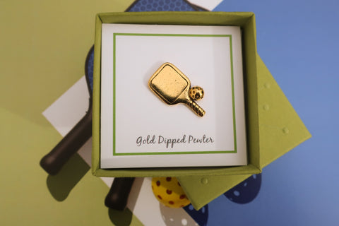 Pickleball Gold Lapel Pin