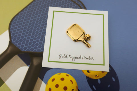 Pickleball Gold Lapel Pin