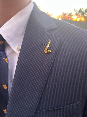 Saxophone Gold Lapel Pin