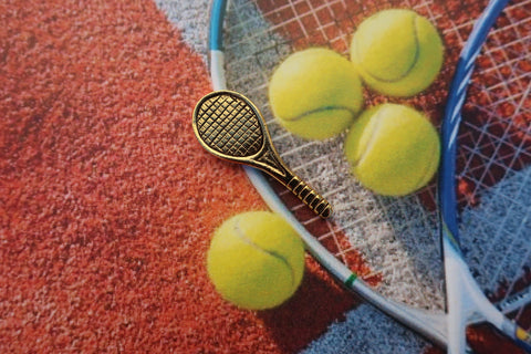 Tennis Racquet Gold Lapel Pin