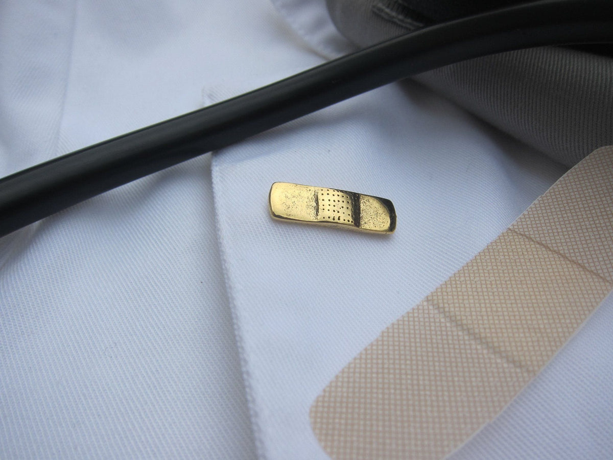 Band-Aid Gold Lapel Pin - Healing with Style | Lapel Pin Planet ...