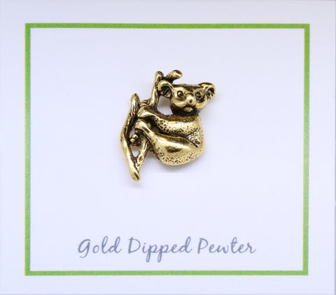 Koala Bear Gold Lapel Pin