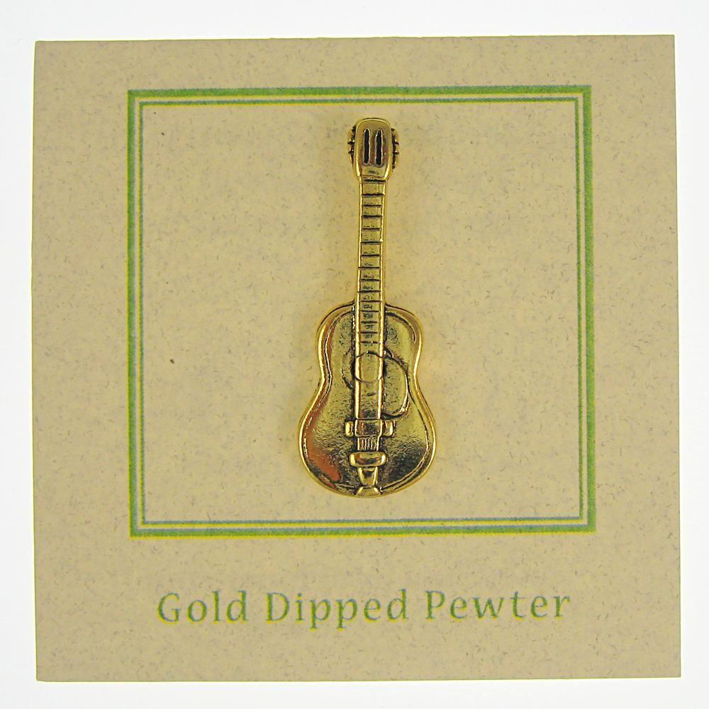 Gold Acoustic Guitar Lapel Pin Lapel Pin