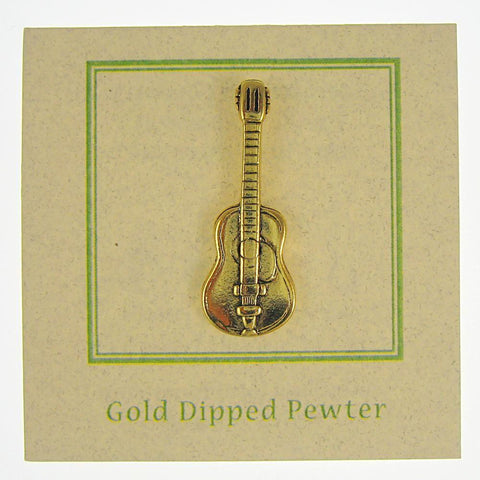 Acoustic Guitar Gold Lapel Pin