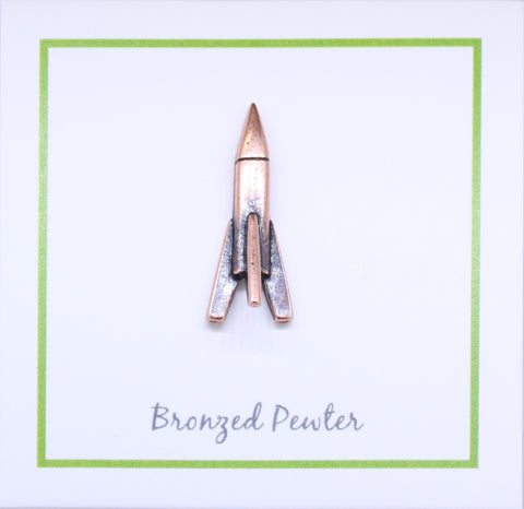 Rocket Copper Lapel Pin