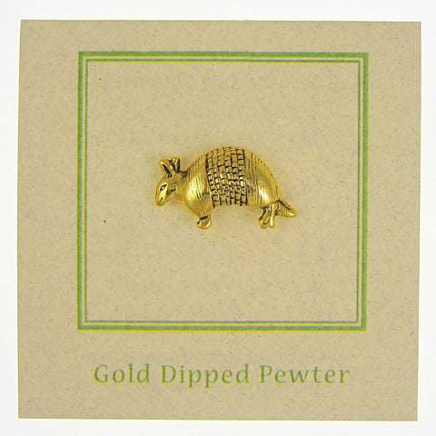 Armadillo Gold Lapel Pin