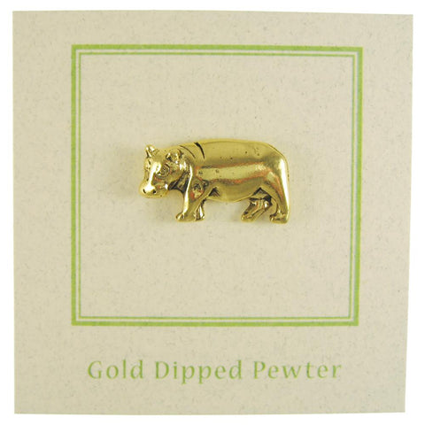 Hippopotamus Gold Lapel Pin