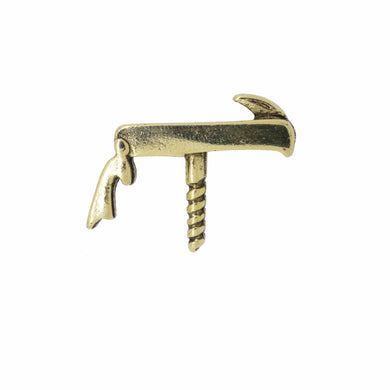 Waiter's Corkscrew Gold Lapel Pin