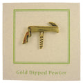 Waiter's Corkscrew Gold Lapel Pin