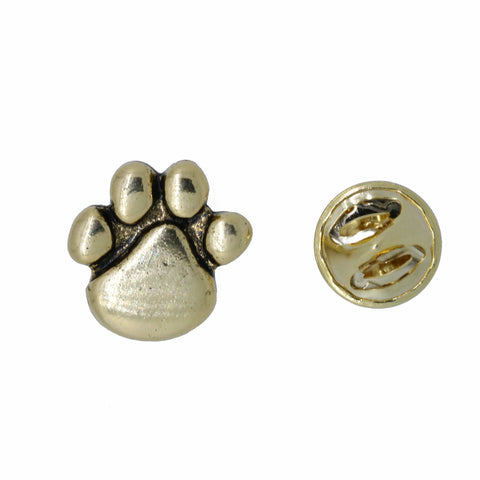 Paw Print Gold Lapel Pin