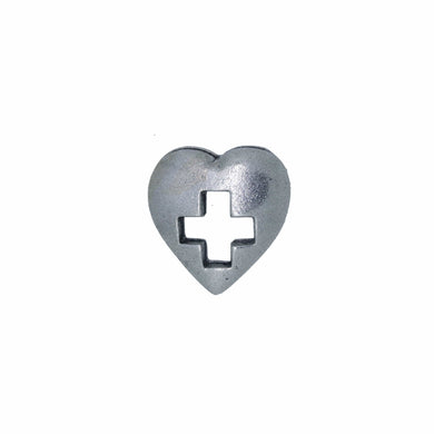 Heart with Cross Lapel Pin