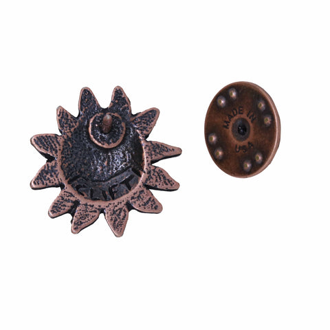 Sun Face Pin Sun Face Copper Lapel Pin - Radiant Energy | Lapel Pin Planet ...