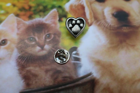 Heart and Paw Lapel Pin