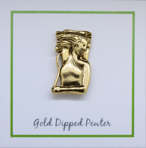 Breast Cancer Awareness Gold Lapel Pin