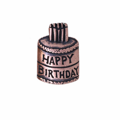 Birthday Cake Copper Lapel Pin | lapelpinplanet