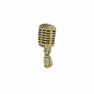 Microphone Gold Lapel Pin