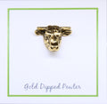 Bull Head Gold Lapel Pin