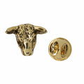 Bull Head Gold Lapel Pin