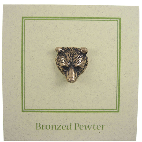 Bear Head Copper Lapel Pin