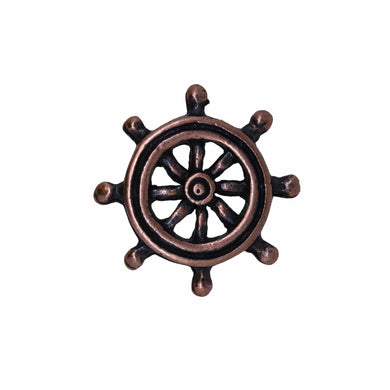 Ship's Wheel Copper Lapel Pin