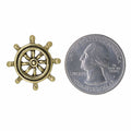 Ship's Wheel Gold Lapel Pin