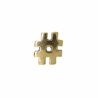 Hashtag Gold Lapel Pin | lapelpinplanet